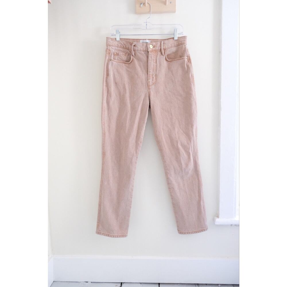 Frame Women Denim Le Sylvie Slender Straight Jeans in Sand Sz 29 High Waist - Picture 2 of 8